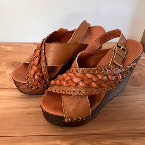 SixtySeven Braided Leather Platform Sandals - Brown